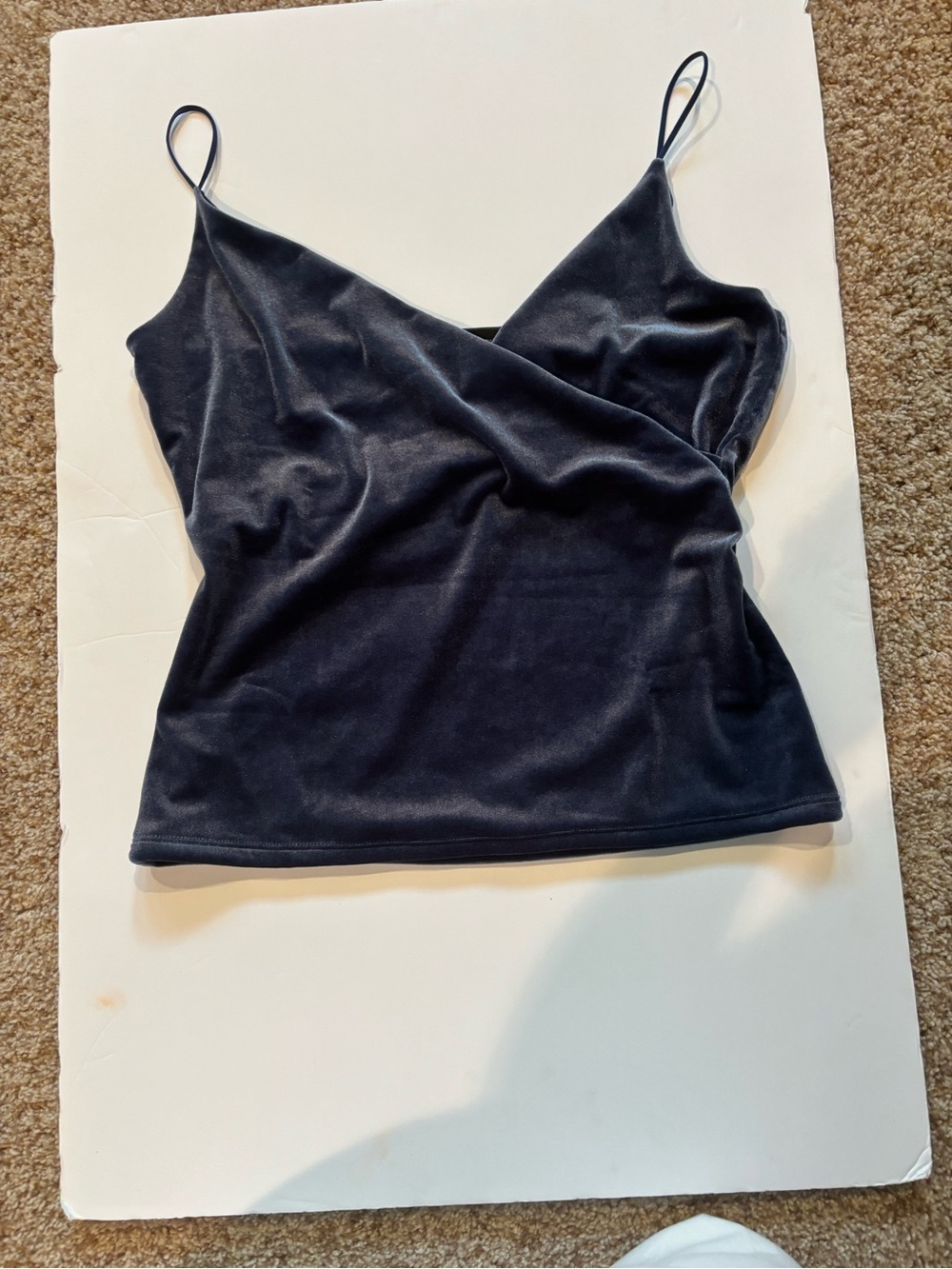 Banana Republic Navy Velvet Cami with Spaghetti Straps